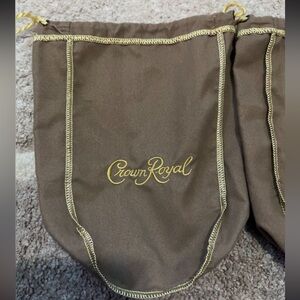 2 Crown Royal Liquor Drawstring Brown Bag